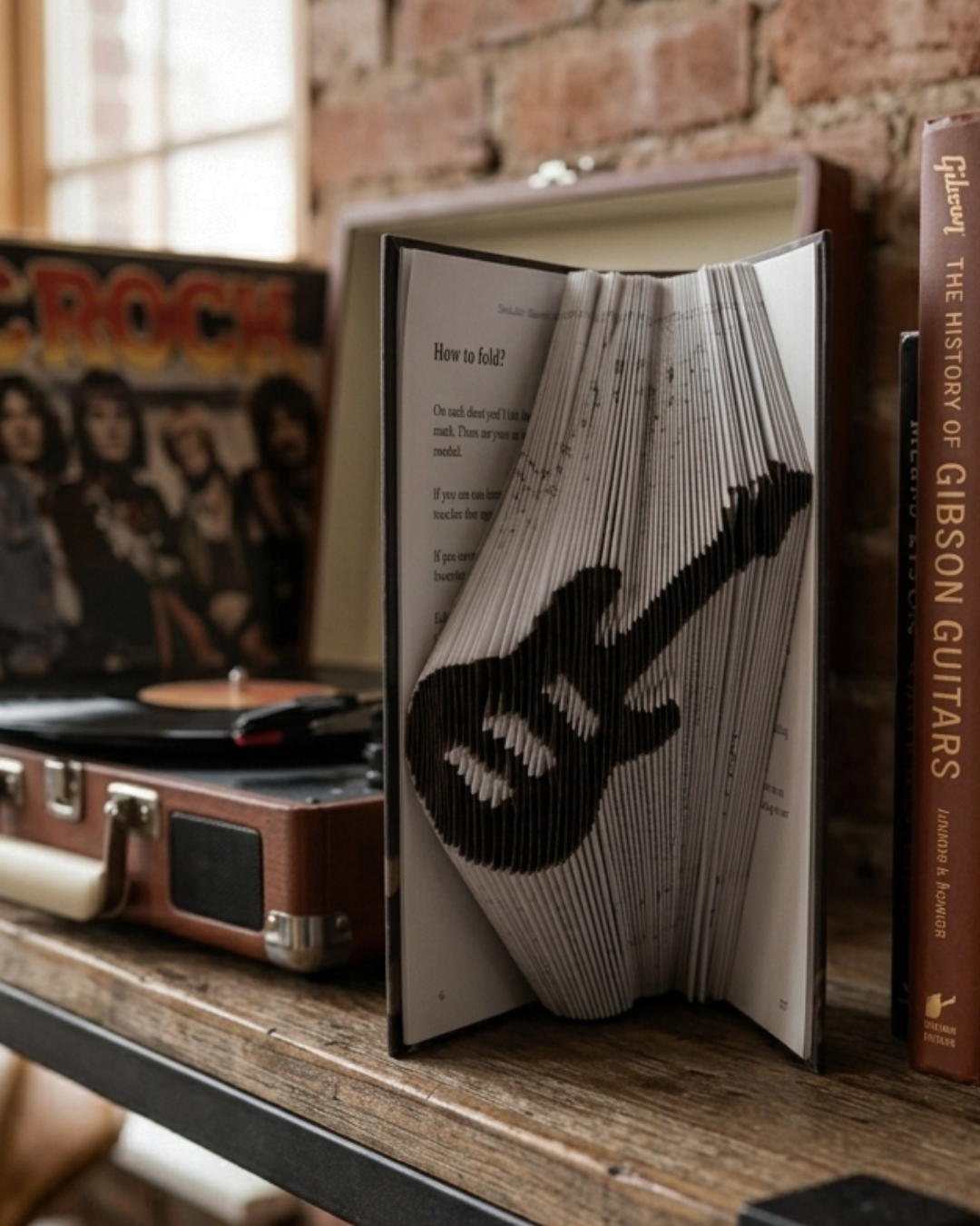 BookArt Guitar 3D sculpture