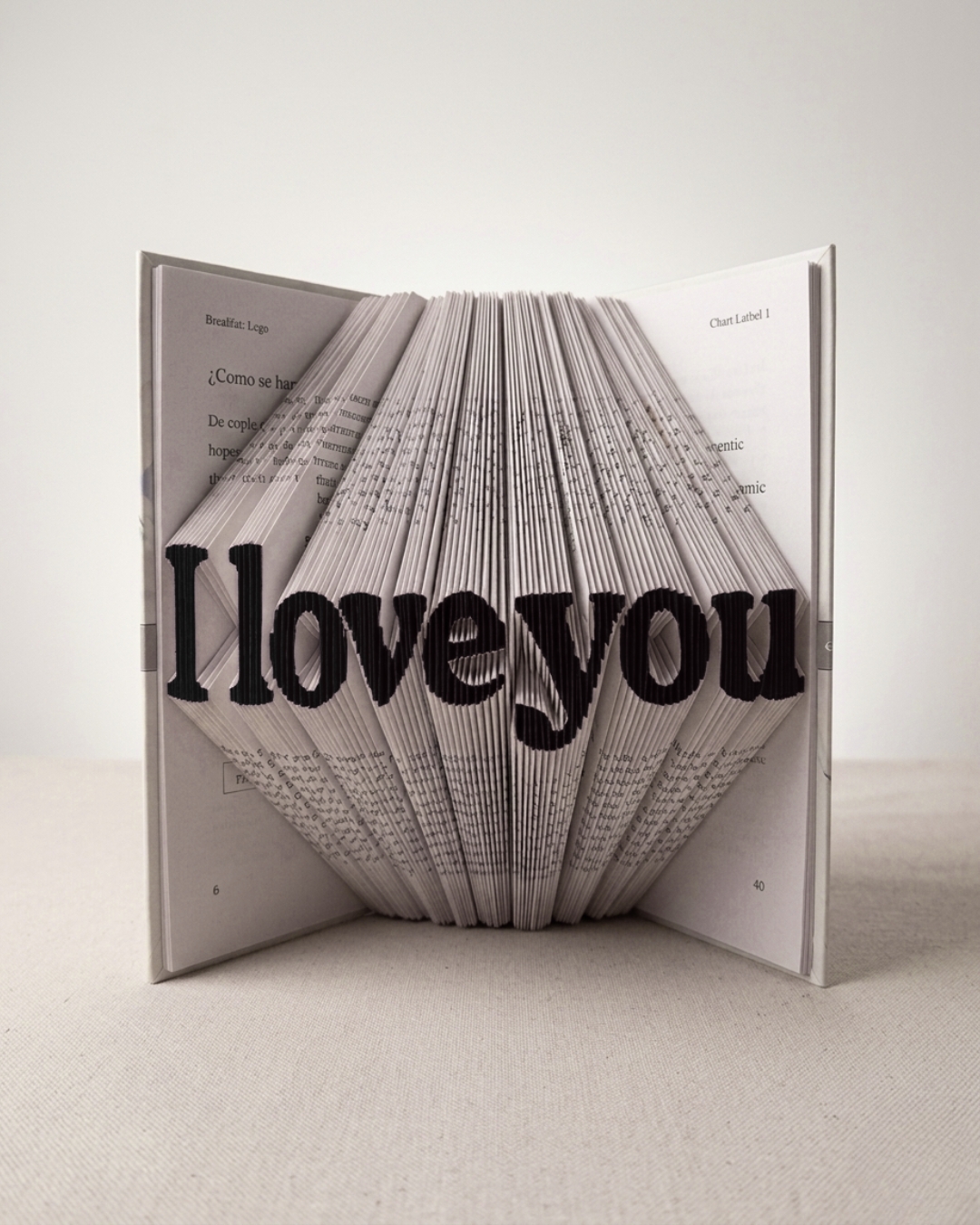 Black I Love You BookArt